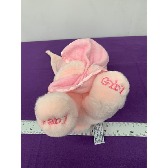 Aurora 9 Inch Pink Teddy Bear Lovie Blanket Baby Girl Embroirded Feet Night Hat - Picture 3 of 11